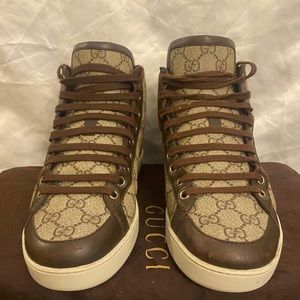 Gucci brown/beige high-top sneaker